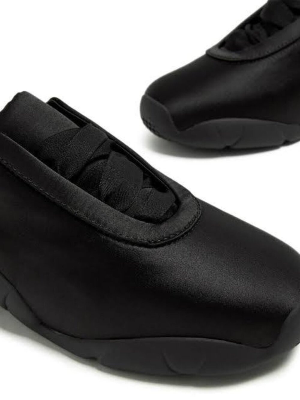 JW PEI BalletCore Flavia/Caitlin Ballerina Sneakers in Black Satin, Size 41- New